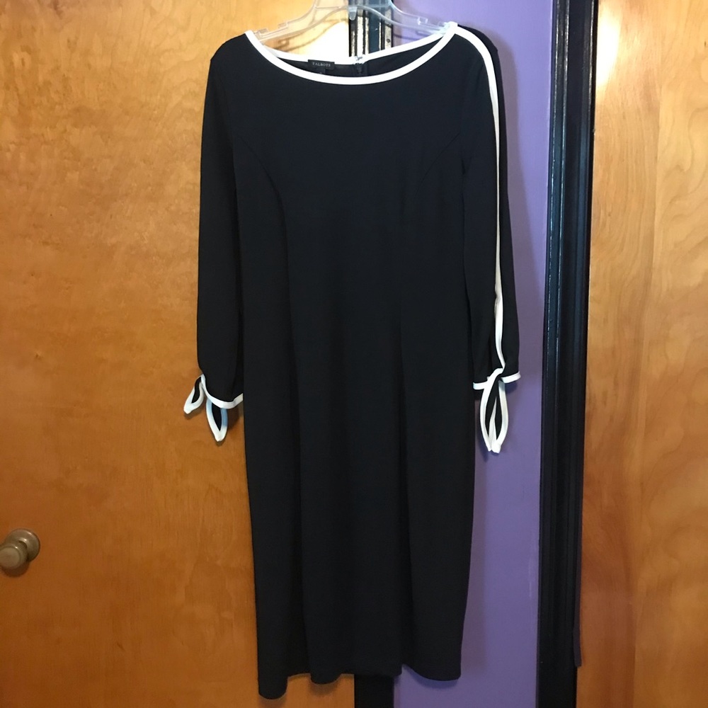 Black dress with cream accents